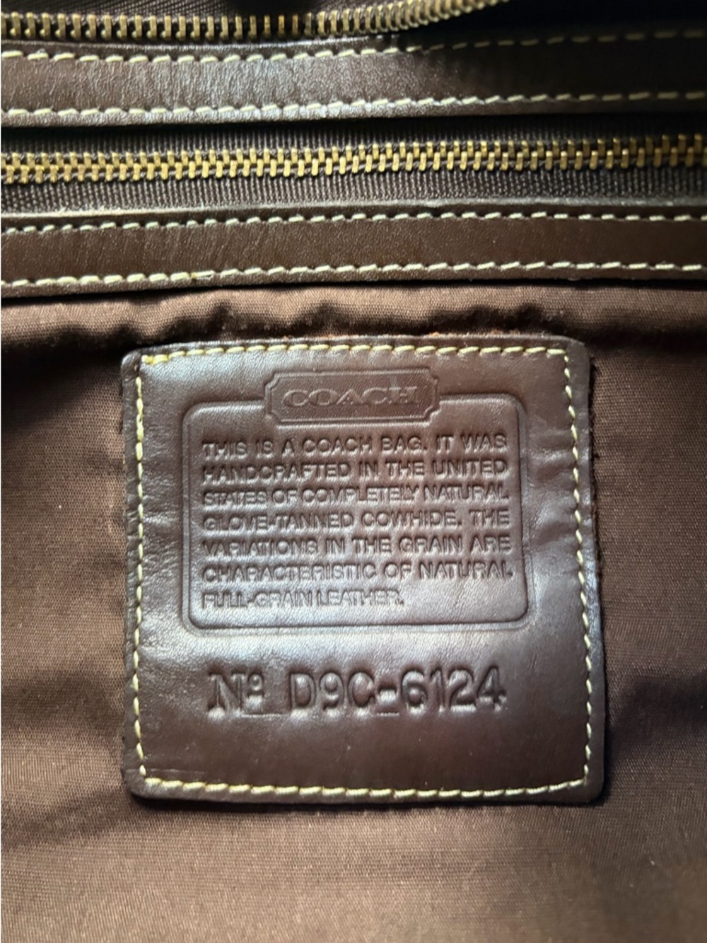 Vintage COACH Large Bleeker Zip Shoulder Bag Canvas Brown Leather 6124 EUC - Picture 9 of 17